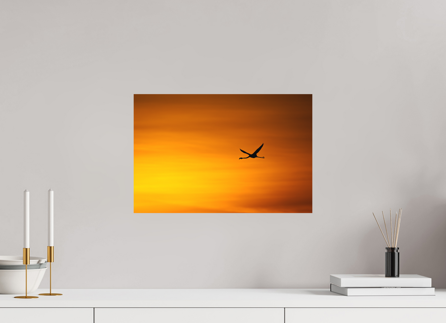 45 x 30 cm, Alu Dibond Silhouette Enflammée