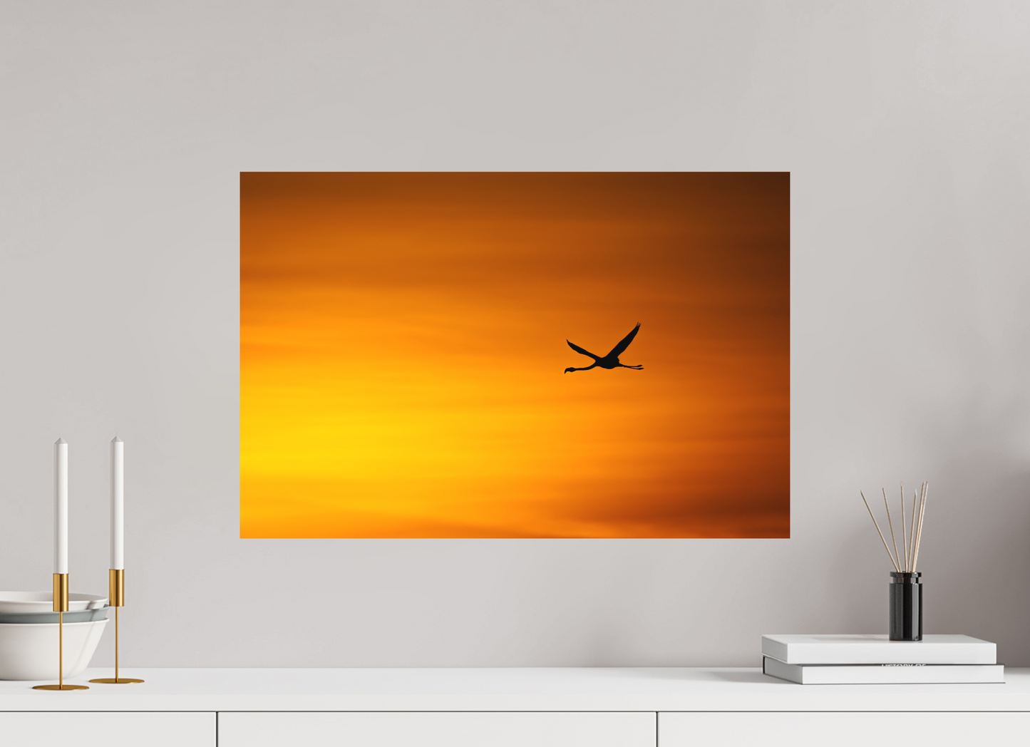 60 x 40 cm, Alu Dibond Silhouette Enflammée