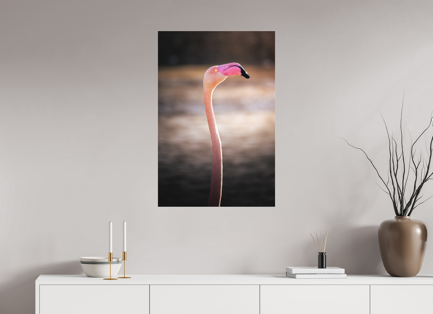 Flamant Rose | un très long cou