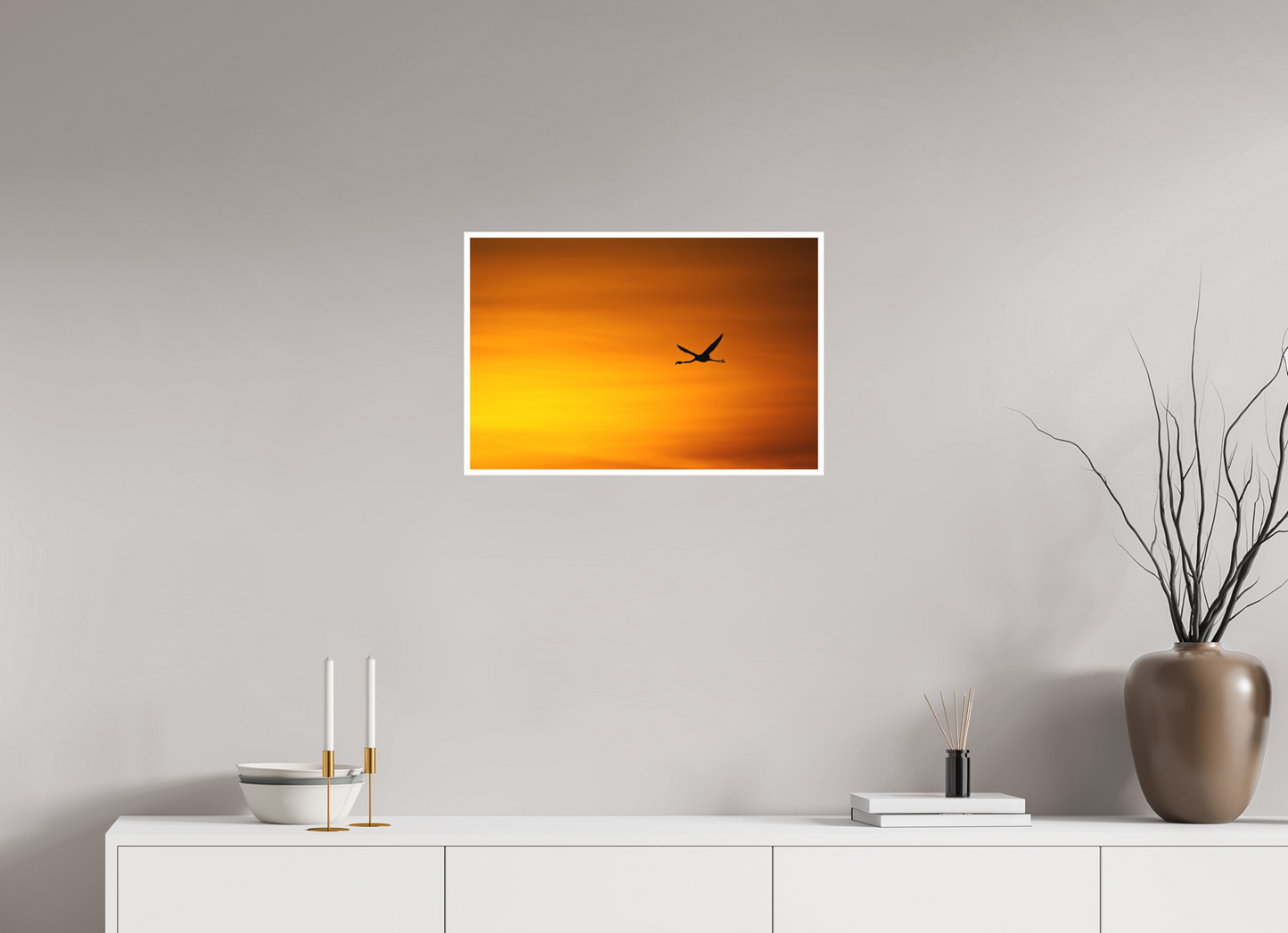 60 x 40 cm, Fine Art Silhouette Enflammée
