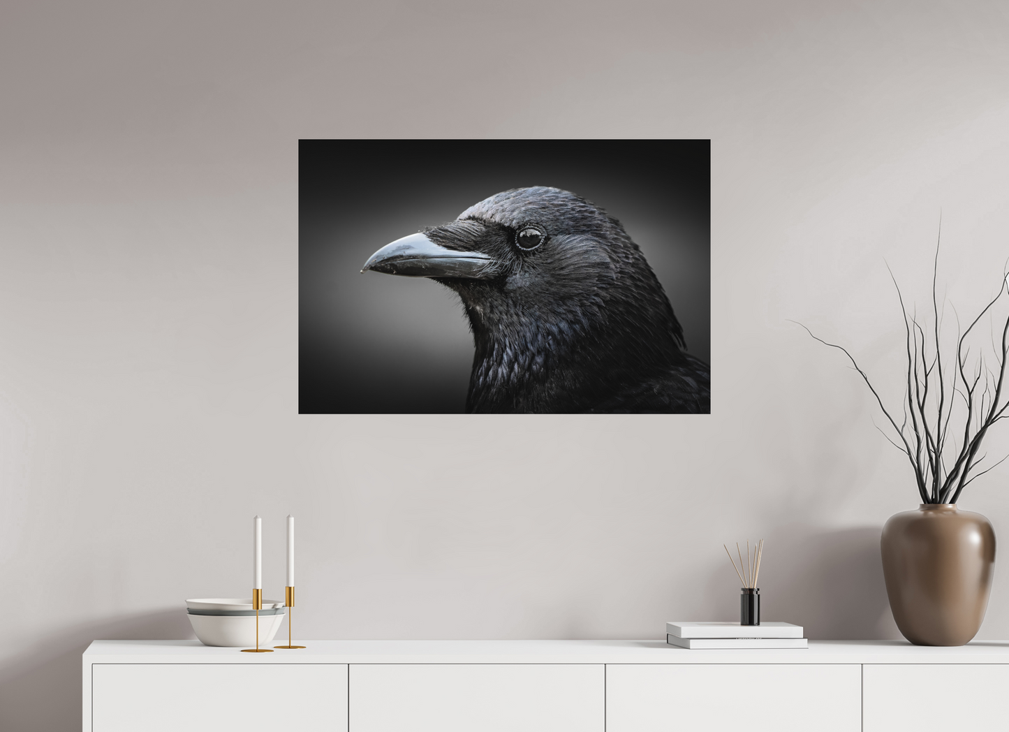 90 x 60 cm, Alu Dibond Augure Noir