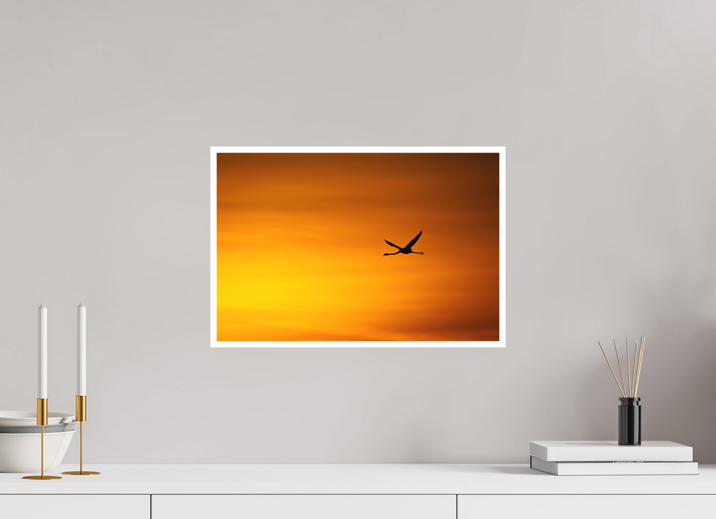 45 x 30 cm, Fine Art Silhouette Enflammée