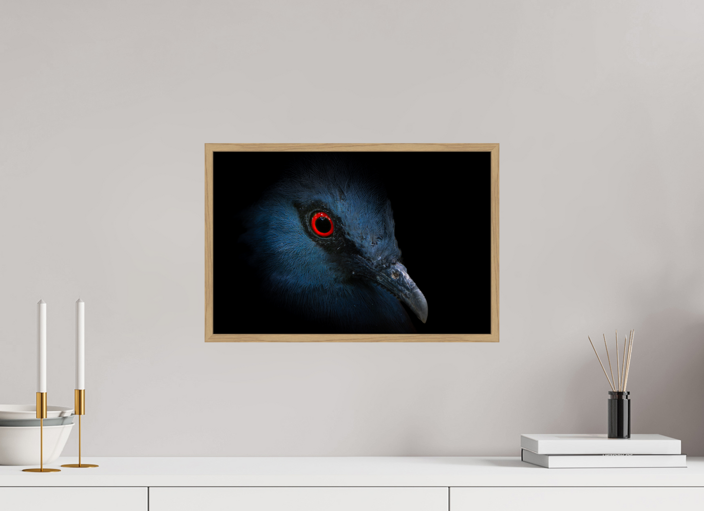 Goura de Victoria | l'oeil rouge sang